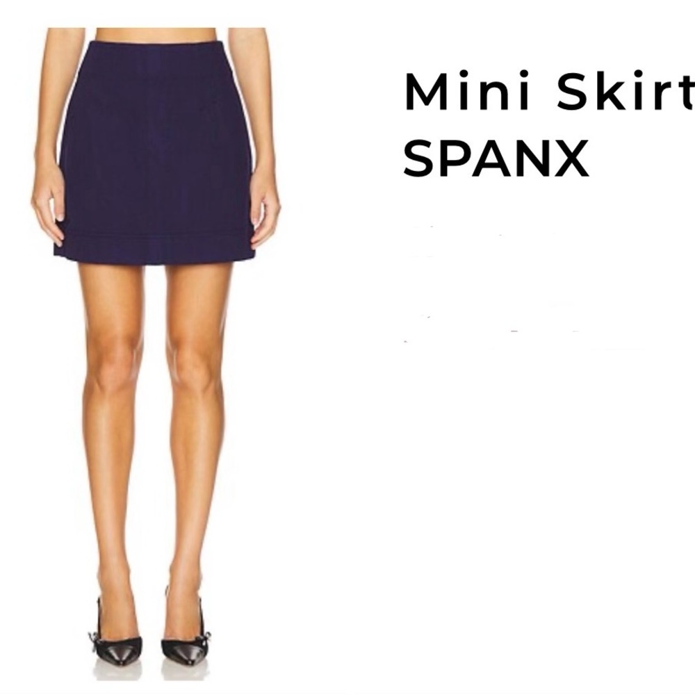 SPANX Stretch Mini Skirt - Lapis Blue Size Large - Picture 15 of 15
